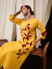 Pure Cotton Flex Patch Work Kurta Set – Sunshine Vibes