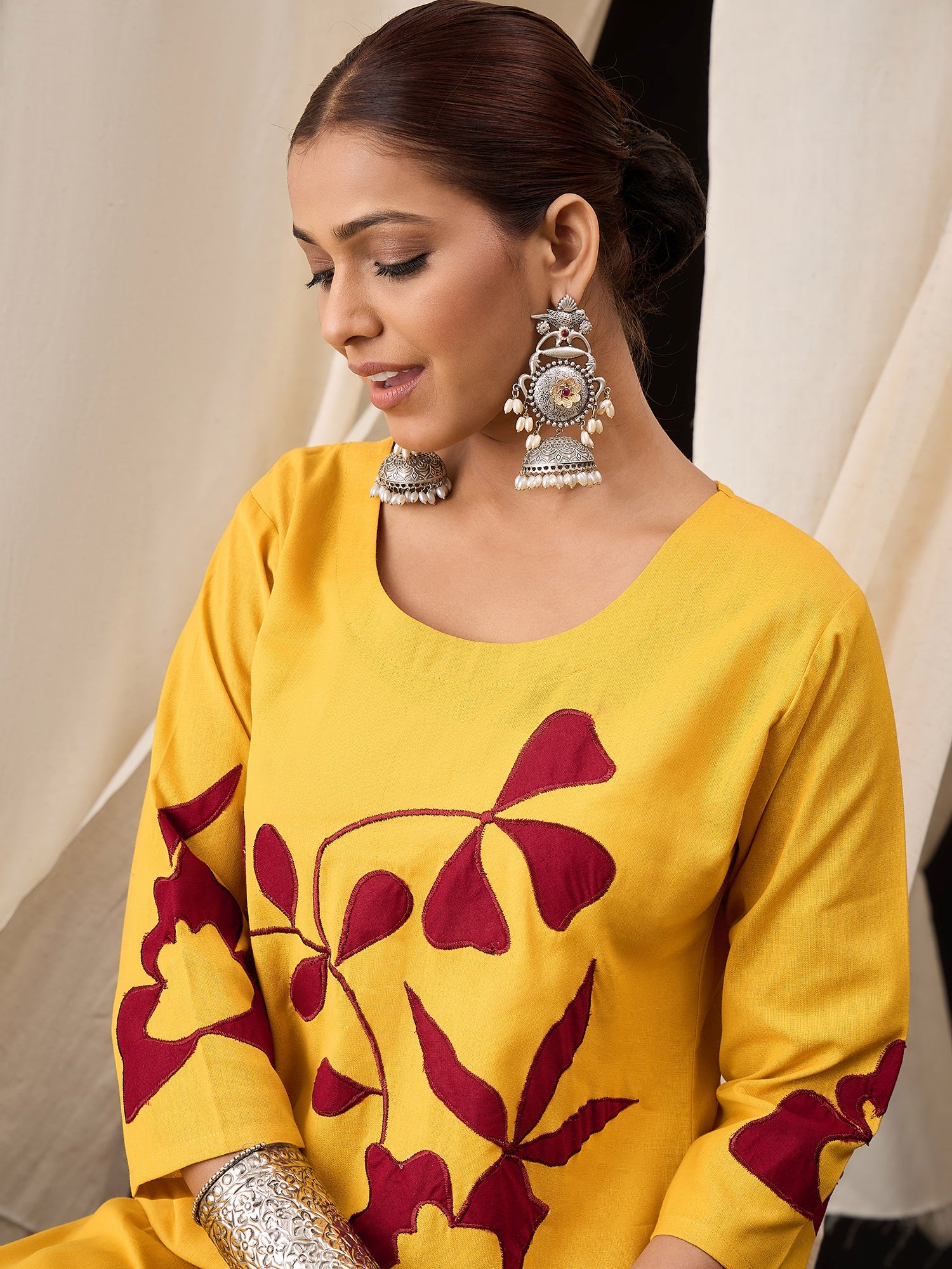 Pure Cotton Flex Patch Work Kurta Set – Sunshine Vibes