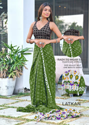 Green Damini Ready To Wear Saree