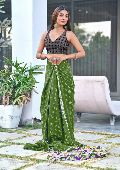 Green Damini Ready To Wear Saree