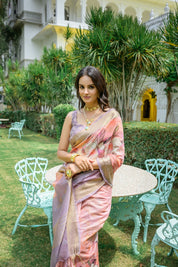 Pink Anamika Pure Mul Batik Printed Cotton Saree