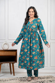 Pure Cotton Printed Kurta Set with Mul Cotton Dupatta