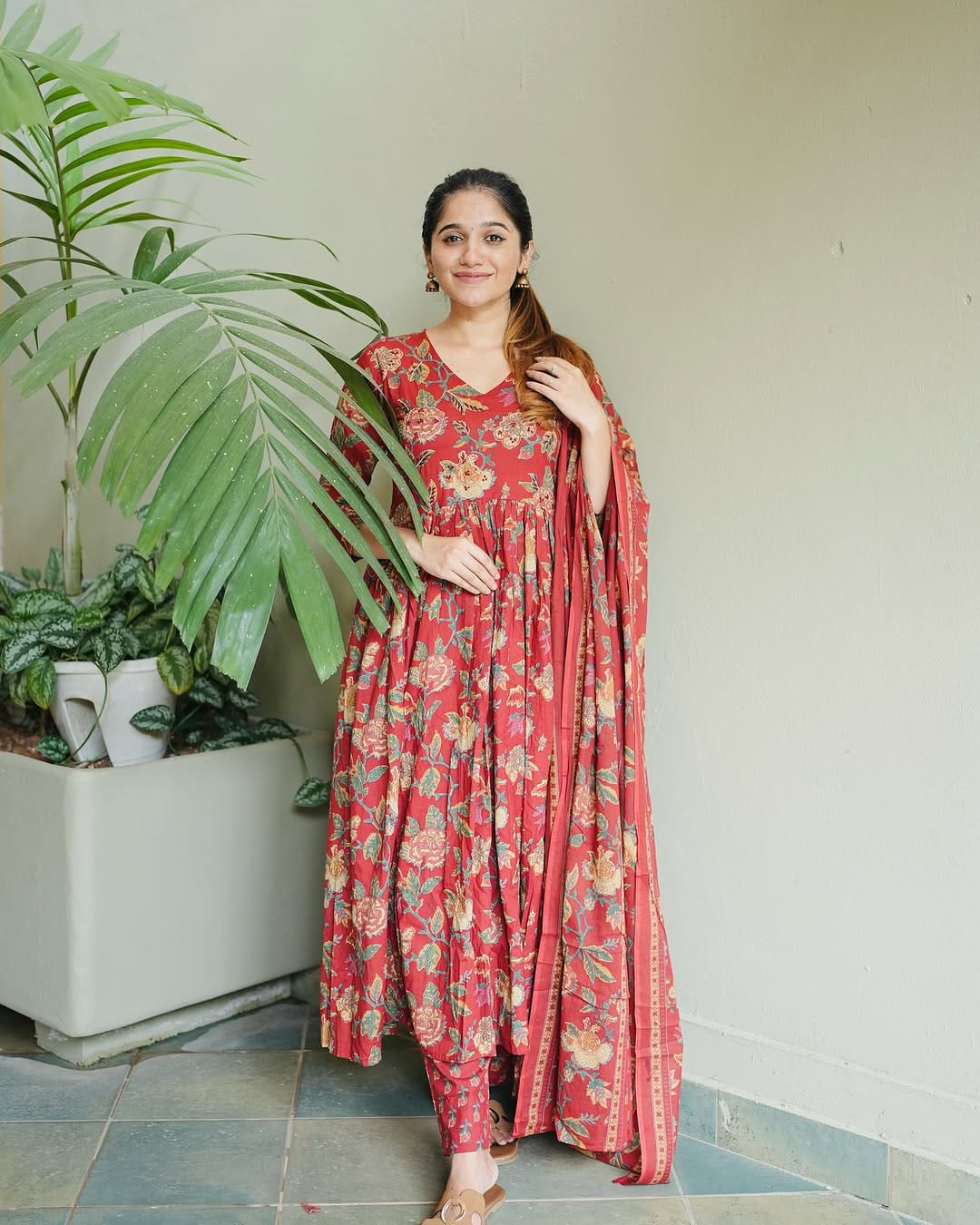 Pure Cotton Printed Kurta Set with Mul Cotton Dupatta