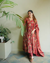 Pure Cotton Printed Kurta Set with Mul Cotton Dupatta