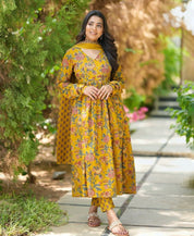 Pure Cotton Printed Kurta Set with Mul Cotton Dupatta