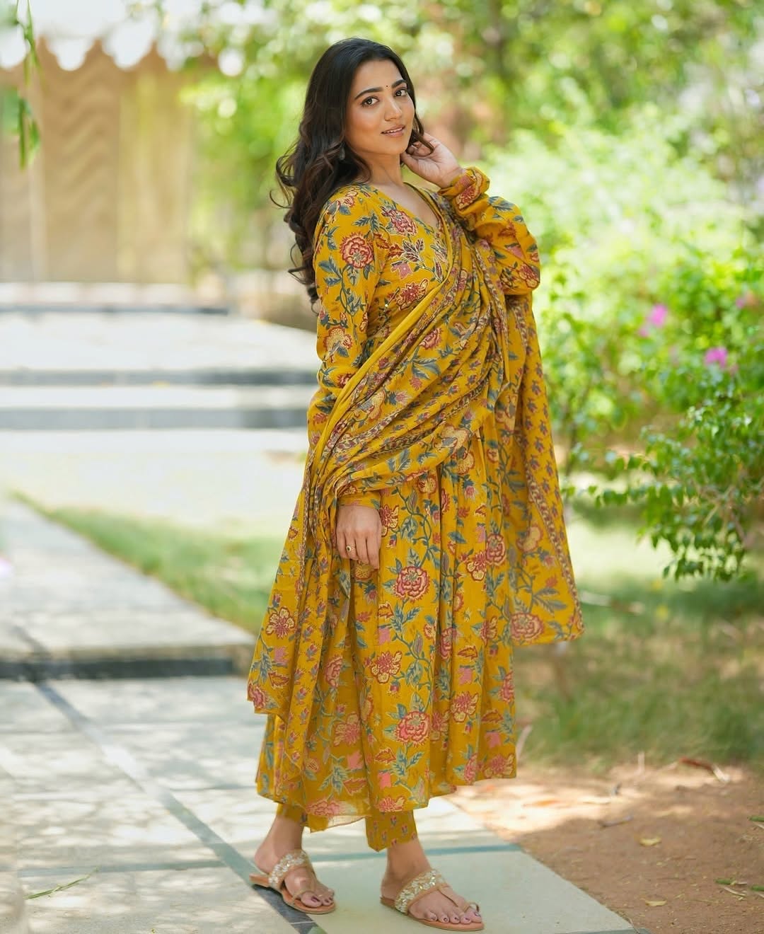 Pure Cotton Printed Kurta Set with Mul Cotton Dupatta