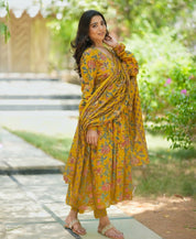 Pure Cotton Printed Kurta Set with Mul Cotton Dupatta