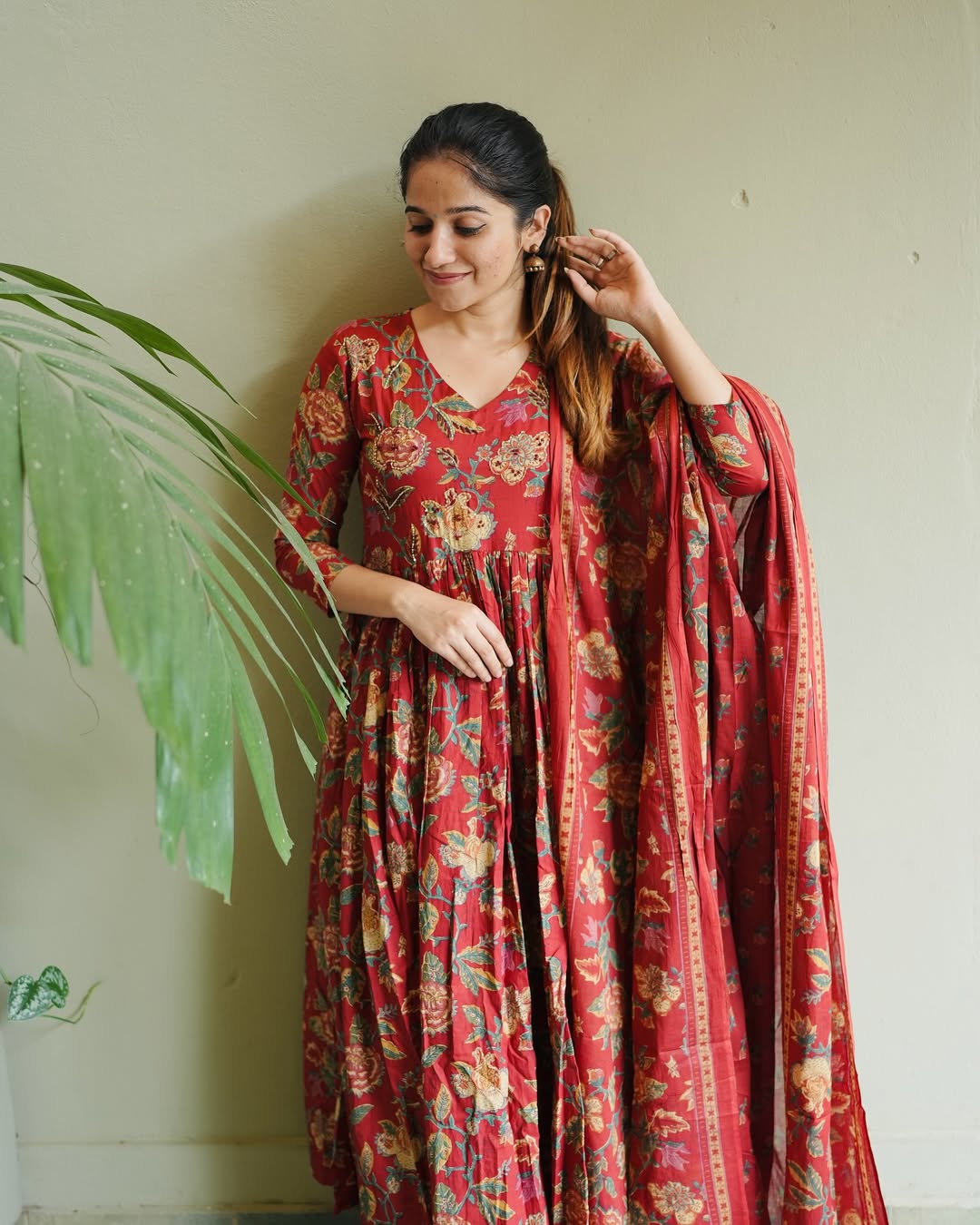 Pure Cotton Printed Kurta Set with Mul Cotton Dupatta