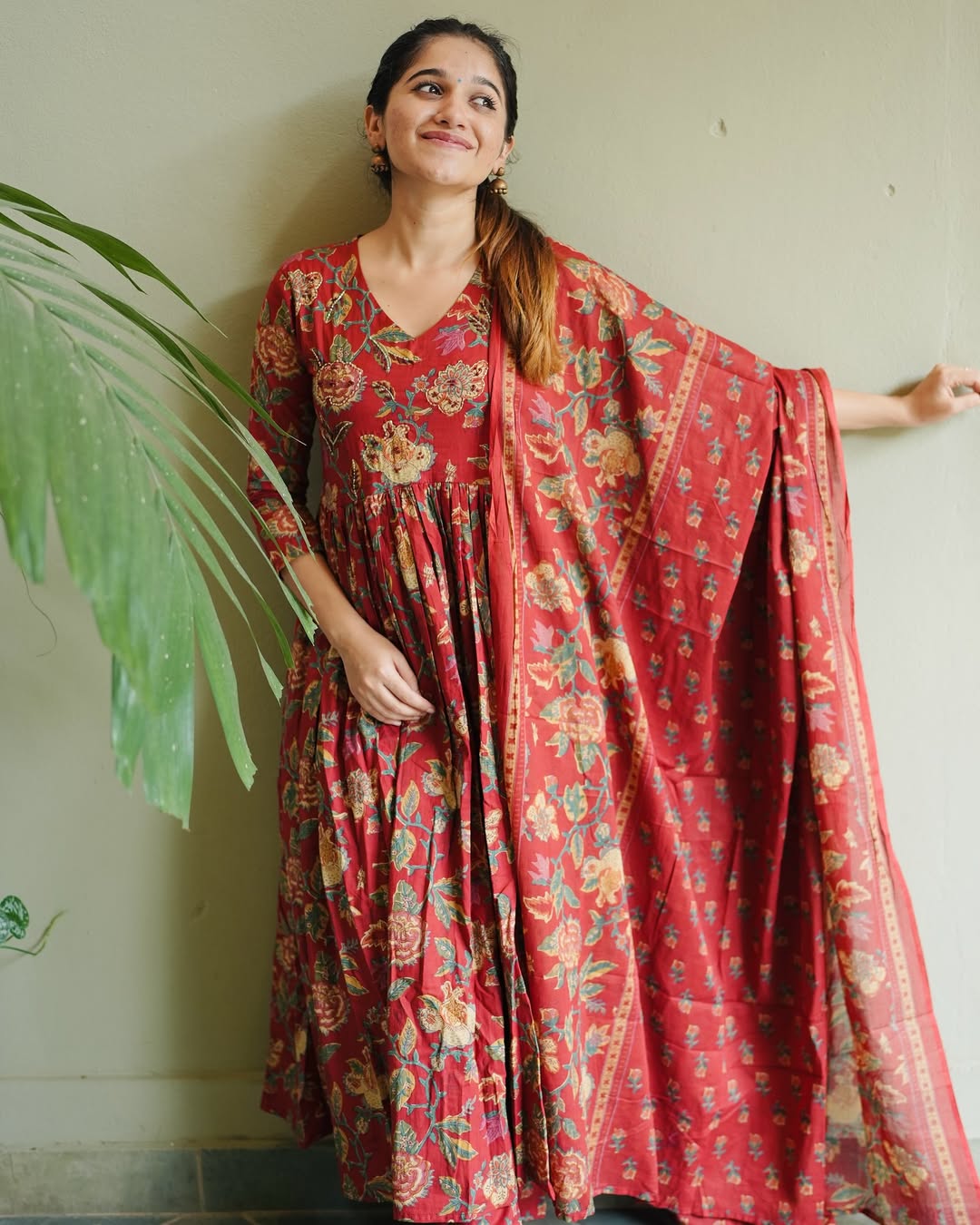 Pure Cotton Printed Kurta Set with Mul Cotton Dupatta