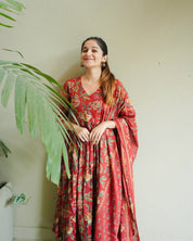 Pure Cotton Printed Kurta Set with Mul Cotton Dupatta