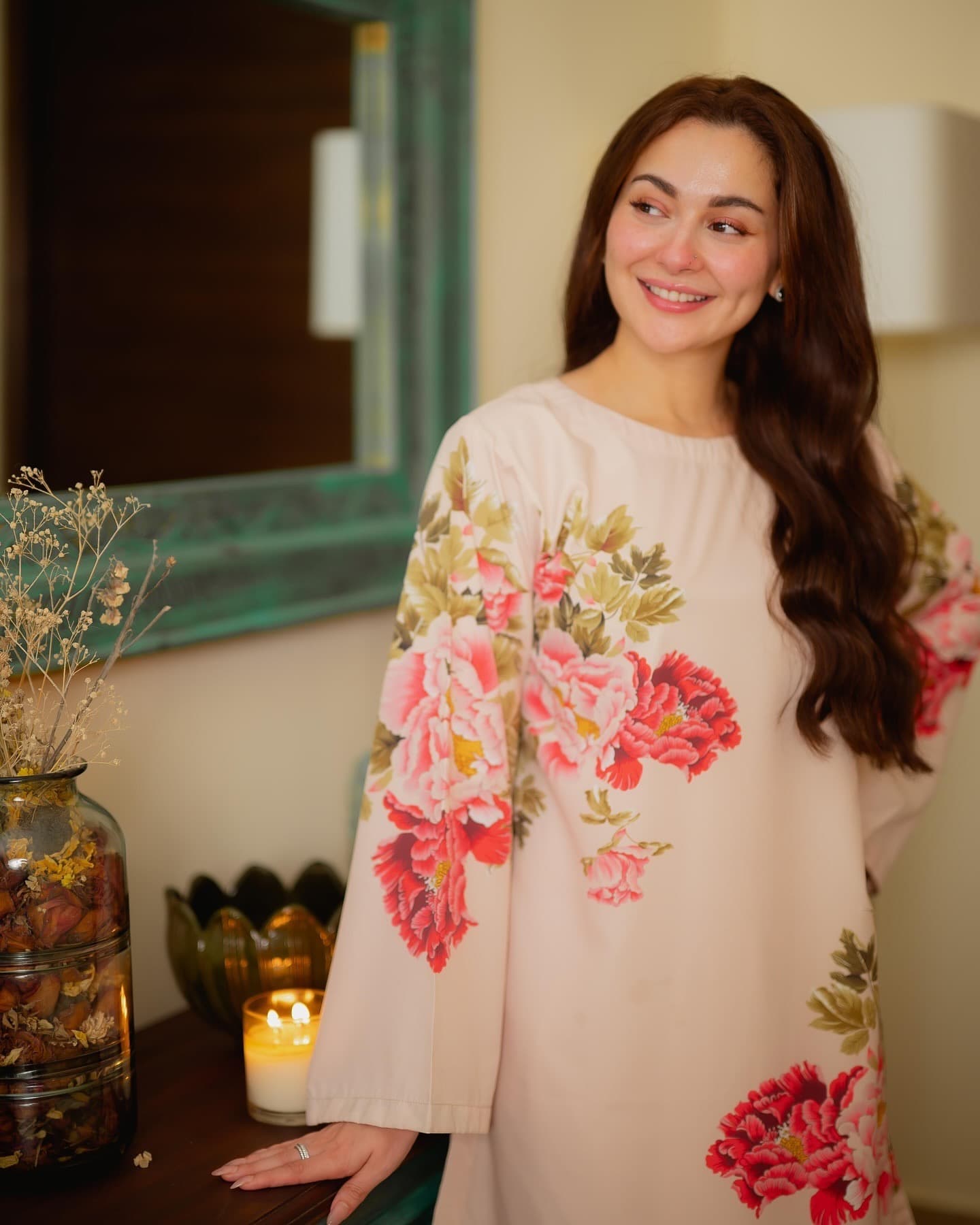 Floral Pink Designer Co-Ord Set – Digital Print Top & Plazzo