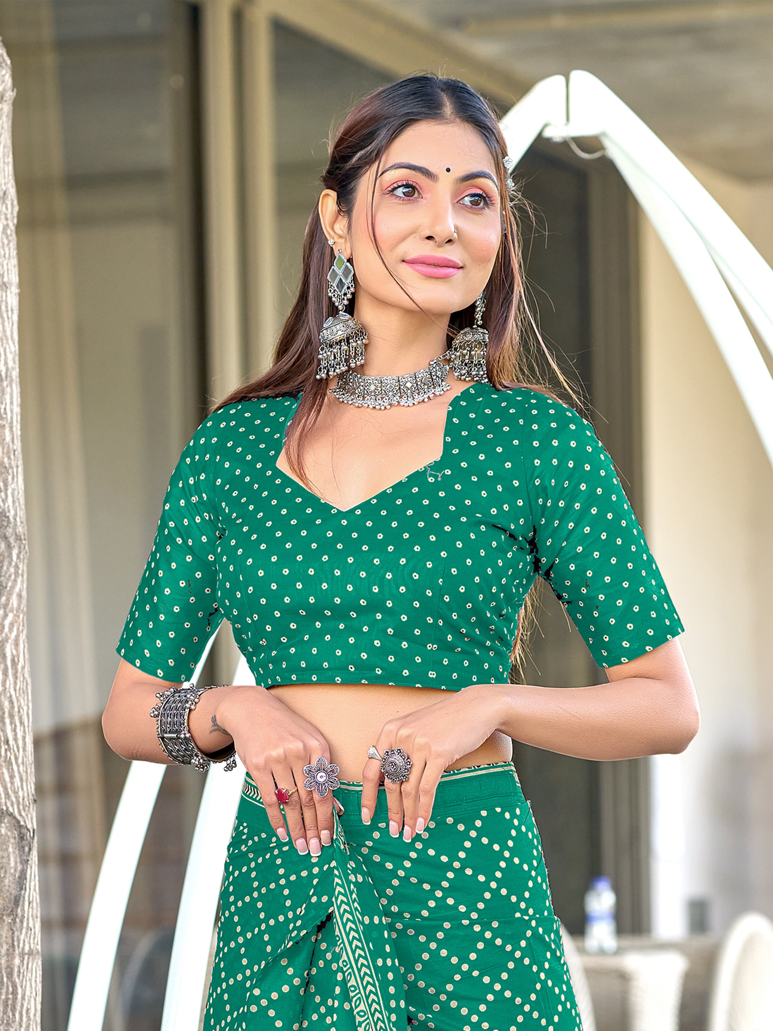 Sea Green Victoria Ready To Wear Saree