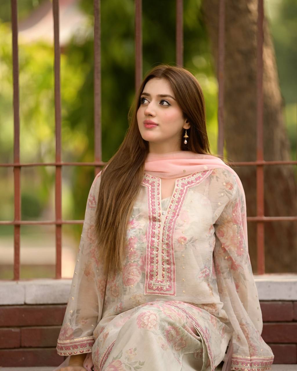 Premium Digital Printed Georgette Kurta Set with Farshi Plazzo & Net Dupatta