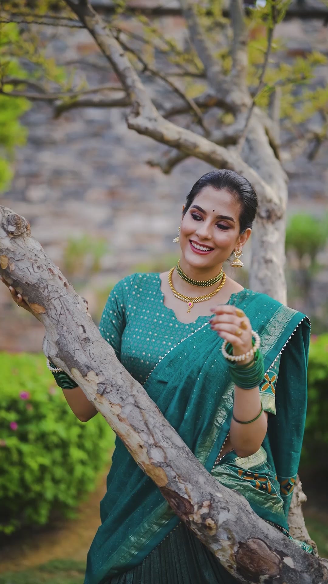Seagreen Tussar Silk Lehenga Choli with Floral Print With Foil Print