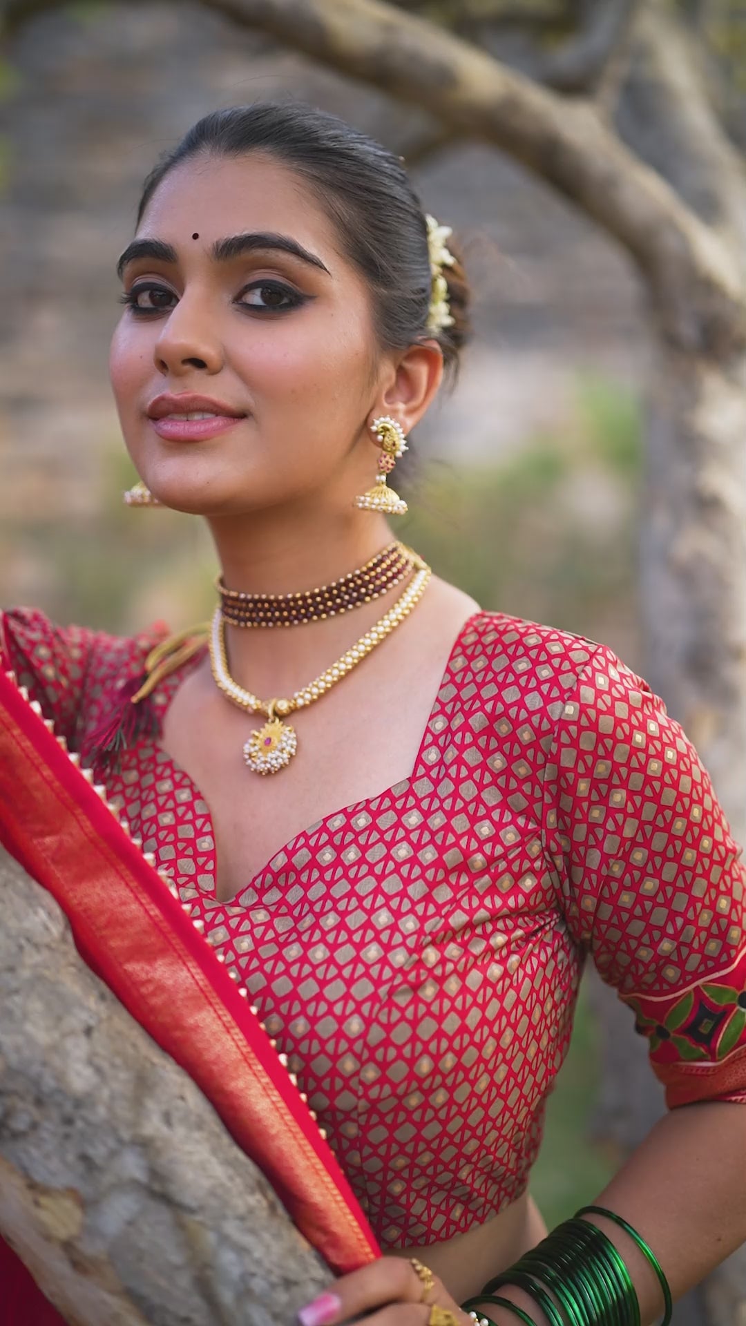 Mehndi Tussar Silk Lehenga Choli with Floral Print With Foil Print
